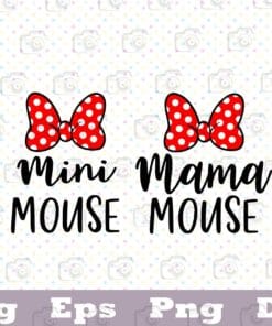 Mimi Mouse, Mama Mouse, Disney Matching mouse, Disney Minnie, Disney Family, Disney Apparel, mom and daughter, Disney Lovers SVG PNG DXF, EPS, PDF