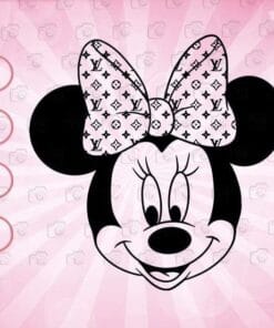 Minnie Mouse Head, Luxury Brand Bow, Disney Minnie, Minnie And Bow, Cute Minne, Mickey And Minnie, Gift for Girl, Layered SVG, DXF, PNG, EPS