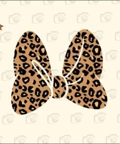Minnie Mouse Leopard Print Bow, Cheetah Bow, Disney Minnie, Disney Lovers SVG PNG DXF, EPS, PDF