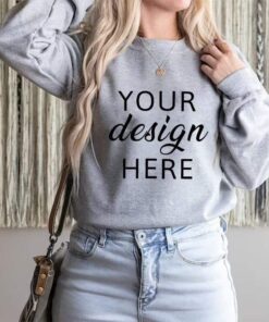 Model Mockup | Sport Grey Gildan 18000 Sweatshirt | G180 | Digital JPG Mockup