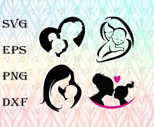Mom and child, Mom Love, Love Your Mother, Mother And Son, Mom And Daughter, Mother Day, Mom Gift, SVG PNG DXF, EPS, PDF