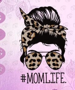 Mom Life Leopard, Messy Bun - Funny Mother's Day Gift for Mom - Mom Life Kid Life - Funny Mom, Leopard Headband, SVG PNG DXF, EPS, PDF