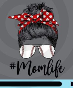 Mom Life, Messy Bun Girl, Girl With Red Headband, Baseball Sunglasses, Baseball Lovers, Softball Headband, Customizable Png