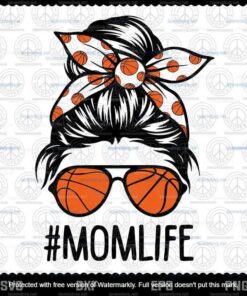 Mom Life Volleyball Mothers Day Messy Bun Gift Svg,Customizable Layered Svg, Svg Eps Png Dxf