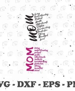Mom, Mother's Day, Mom Subway Art, Mom Life, Mom Quote, Mom Typography, Mothers Day Gift, SVG PNG DXF, EPS, PDF