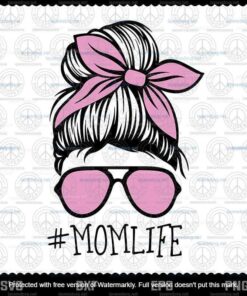 Mom Skull Svg, Messy Bun Svg, Skull Svg, Mom life Svg, Momlife Skull, Customizable Layered Svg, Png, Dxf, Eps