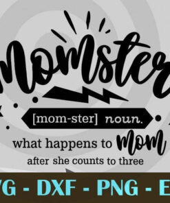 Momster, Funny Mom, Funny Mother, Customizable Layered Svg, Svg Eps Png Dxf