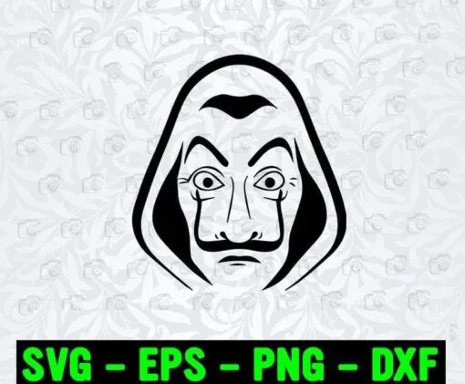 Money Heist, Salvador Dali Mask, La Casa De Papel, Movie Series, Money Heist, Spanish Netflix, SVG PNG DXF, EPS, PDF