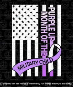 Month Of The Military Child Svg, American Flag Svg, Purple Up Svg, Proud Army Family Svg, Veteran Of US Army,Customizable Layered Svg, Png, Dxf, Eps