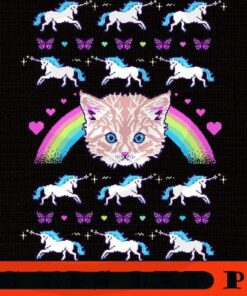 Most Meowgical Sweater Essential cat rainbow horse, Merry Christmas, Christmas Day, Christmas Cat Customizable PNG