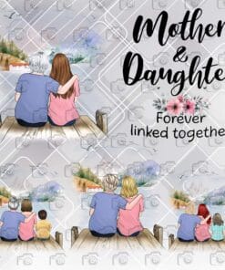 Mother And Daughter Forever Linked Together, Mom Gift, Mother Day Gift, Mom and Children, Family Gift png