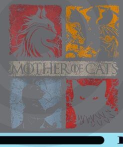 Mother Of Cat Vintage, Cat Retro Arts, Cat Lovers, Three Headed Cat Dragon, Cat Mom, Gift for Mother, Customizable Png