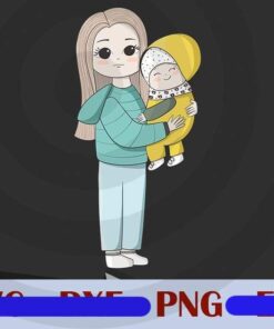Mother with child , Mom , Love Mom, Mommy mother's Day Customizable PNG