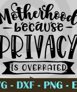 Motherhood because privacy is overrated, Funny Mom, Funny Mother, Customizable Layered Svg, Svg Eps Png Dxf