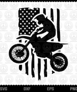 Motocross Svg, Distressed American Flag Svg, Dirt Bike Svg, SVG, EPS, PNG, Motorcycle Cutting Files, Cricut and Silhouette files Trending Customizable Layered Svg, Svg Eps Png Dxf