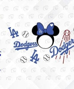 Mouse LA Dodgers, Los Angeles Dodgers, Gift Idea, Baseball Lover, Dodgers, Minne Mouse, Layered SVG, DXF, PNG, EPS