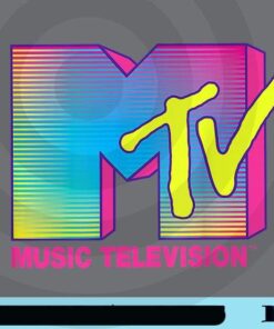 MTV Logo Fluorescent Colors Graphic, Music Television, MTV Retro Logo, Customizable Png