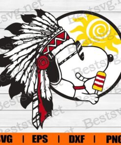 Native Snoopy, Snoopy Cartoon, Disney Cartoon, Layered SVG, DXF, PNG, EPS