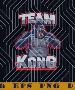 Neon Godzilla vs Kong, Official Team Kong Cute, Team Kong, King Kong, Kong Fans, Kong Lover, Film Monster, Skull Island Layered Svg Eps Png Dxf