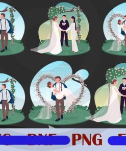 Newlywed Couples LGBT Supporter Wedding happiness Design Bundles Customizable PNG