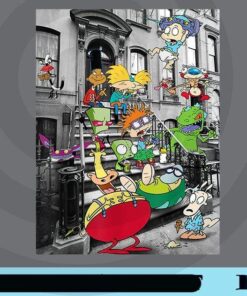 Nickelodeon Classic Nicktoons Hanging On Stoop, Nickelodeon Kid Show, Nikentoons, Cartoon Characters Customizable Png