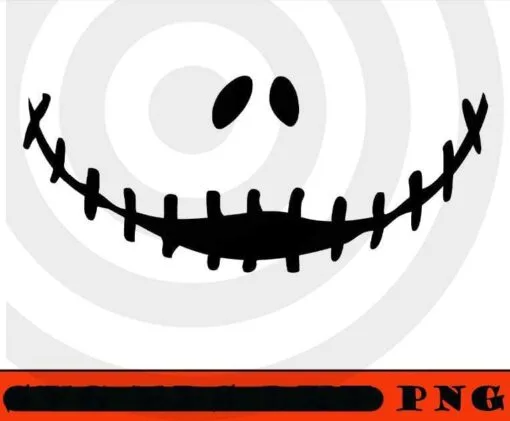 Nightmare smiling Jack Skellington Face, The Nightmare Before Christmas, Halloween Film, Halloween 2021, Disney Film, Customizable PNG