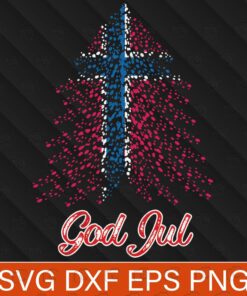 Norway Christmas, Norway Flag Tree Christmas, Norway Svg Eps Png Dxf Digital Download
