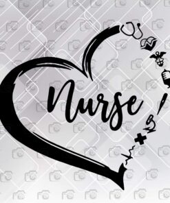 Nurse Heart, Nurse Lovers, Nurse Life, Nurse Layered SVg,Svg Eps Png Dxf