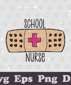 Nurse School, Nurse Leopard Letter, School Sanitize, Back to School, Disinfect, Hand drawn, Gift for Nurse, Layered SVG, DXF, PNG, EPS