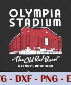 Old Red Brick Olympia Stadium, The Old Red Burn Detroit Michigan, Olympia Stadium, The Old Red Burn, sport, Detroit Michigan Layered Svg Eps Png Dxf