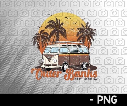 Outer Banks PNG Retro travel Sublimations, Pogue Life Png, Sublimation design download Customizable PNG