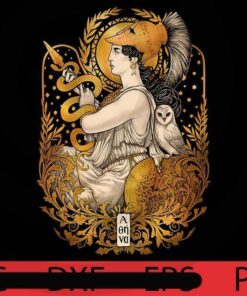 PALLAS ATHENA, Athene, ancient Greek goddess, Northern art, Man woman gift, Customizable PNG