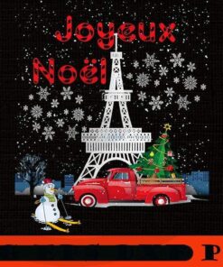 Paris Eiffel Tower Christmas Tree Red Truck Joyeux , Happy Christmas X-mas, Cute Christmas Truck, Christmas Day, Christmas Gift, Customizable PNG