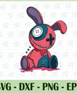 Pastel Goth Gift, Creepy Bear, Cute Voodoo Doll, Gift For Teens, Gothic Bear,SVG PNG DXF, EPS, PDF