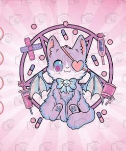 Pastel Goth Kawaii Yami Cat, Evil Cat, Creepy Cute Cat, Yami Kawaii, Gift for Girl, SVG PNG DXF, EPS, PDF