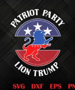 Patriot Party, Lion Trump, Red White And Blue Lion, Flag of Luxembourg, President Donald Trump Maga Lion Layered Svg, Svg Eps Png Dxf