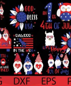 Patriotic 4th July, Patriotic Gnomies, 4th Of July Gnomies, USA Independence Day Customizable Layered Svg, Svg Eps Png Dxf