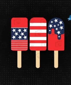 Patriotic 4th of July Popsicle's, Independence Day, American Flag Popsicles Applique, SVG PNG DXF, EPS, PDF