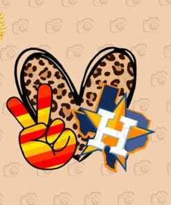 Peace Love Astros, Houston Astros, Astros Baseball , Houston Baseball, Baseball Lovers, Leopard Heart, Mlb Team, SVG PNG DXF, EPS, PDF
