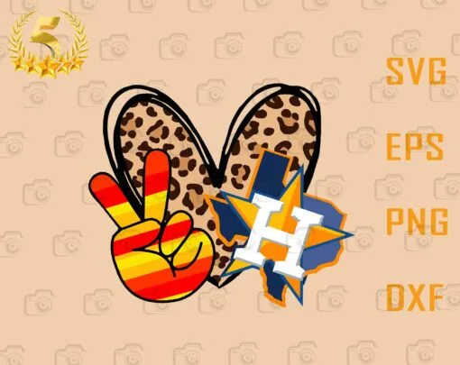 Peace Love Astros, Houston Astros, Astros Baseball , Houston Baseball, Baseball Lovers, Leopard Heart, Mlb Team, SVG PNG DXF, EPS, PDF