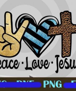Peace Love Jesus Classic Easter Christians Customizable png