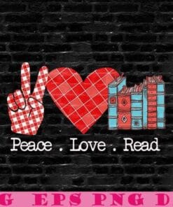 Peace, Love, Read, Love Reading, Reader, Peace Sign, Buffalo Plaid, Books, Bookworm, reading,Layered Svg Eps Png Dxf