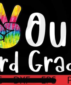 Peace Out 3rd Grade Tie Dye Graduation Class Of 2021 Virtual T-Shirt Customizable PNG