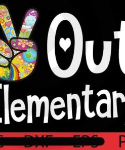 Peace Out Elementary - Last Day of School Elementary Grad T-Shirt Customizable PNG