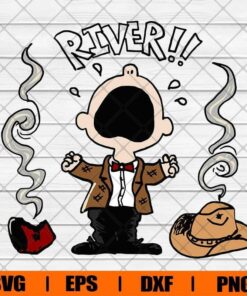Peanuts Charlie Crying, River, Hat Grief, Cowboys, Layered SVG, DXF, PNG, EPS