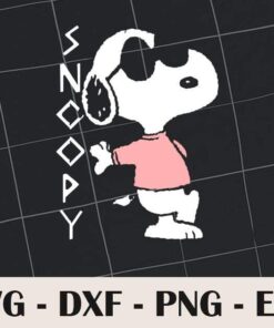 Peanuts Cool Snoopy In Pink, Snoopy Lovers, Cute Snoopy, Layered SVG, DXF, PNG, EPS