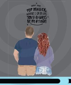 Personalized Dad and Daughter, Dad gift from daughter, Birthday gift idea, Family Gift, Father Gift, Custom Name, Customizable Png