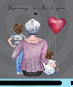 Personalized Grandma Gift, Love Grandparent From Grandchildren,Personalised Nan, Heart Shaped Balloon Customizable PNG
