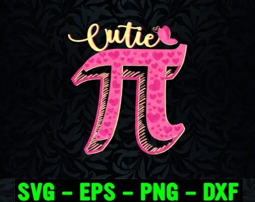 Pie Day Girly, Cutie 3.14, Cutie Pi, Pi Day, Pi Sympol, Pink Pi, Hearts, Butterfly, Happy Pi Day, Math Lover, Gift for Math Teacher, Layered Svg Eps Png Dxf