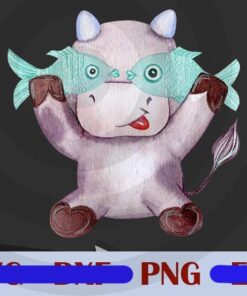 pisces Bulls Zodiac cute animal Watercolor Design Bundles Customizable PNG